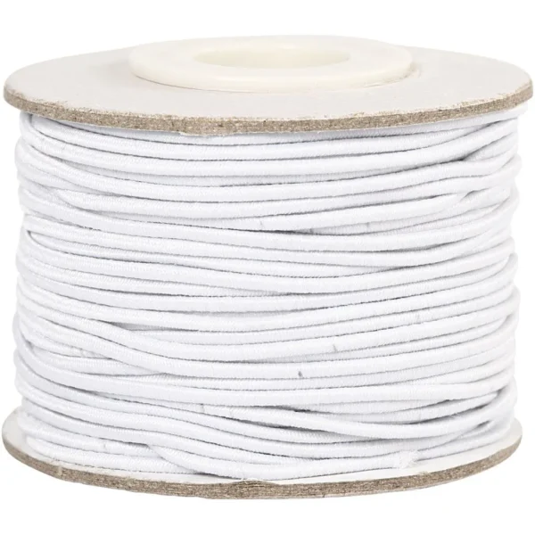 Elastinen korulanka 1mm 25m valkea