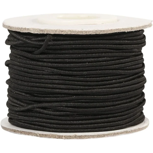 Elastinen korulanka 0.5mm 25m musta