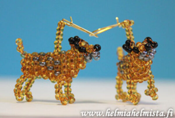 Finished Beadwork Earrings Border Terrier