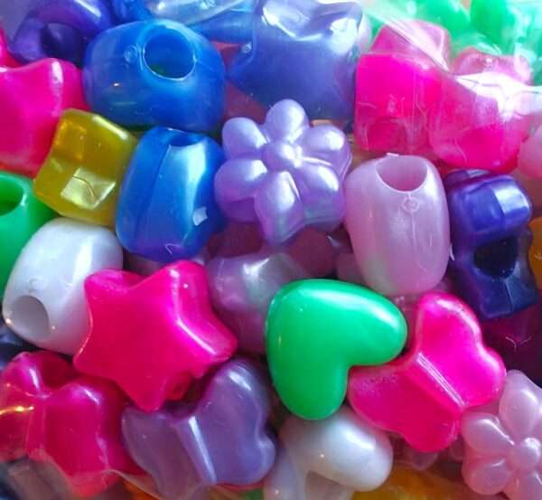 Acrylic Pony Bead Shaped Mix Pearl 50g