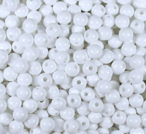 Acrylic Bead Round 6mm White opaque 50pcs
