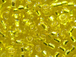 Seed Bead 10/o Yellow silver lined inside 50 g