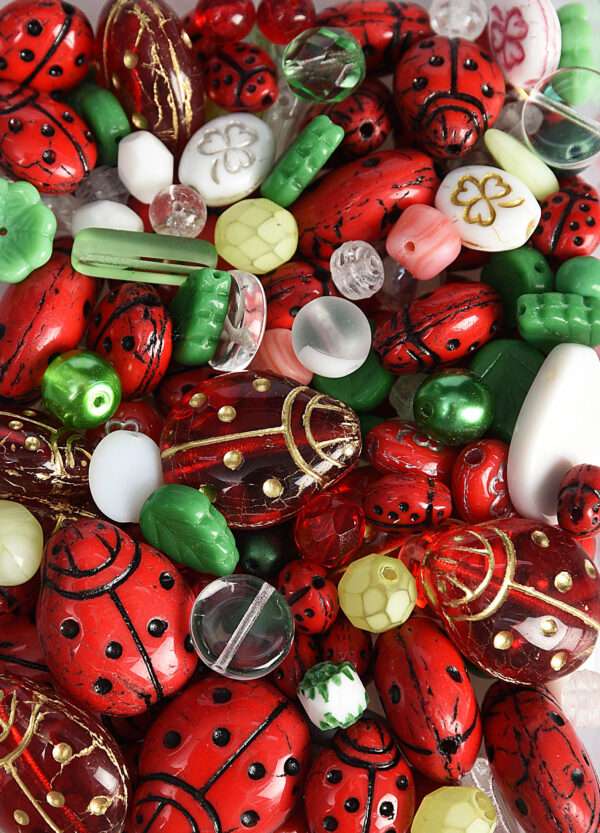 Glass Bead Mix Ladybug 50g