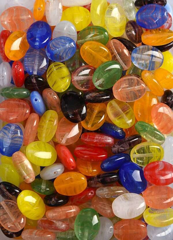 Glass Bead Flat Oval Mix n. 50g