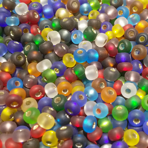 Seed Bead 5/o Mixed matt silver lined inside 50 g