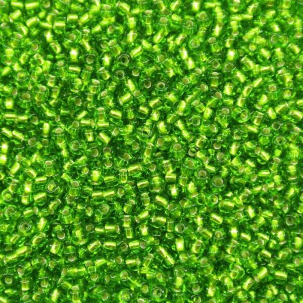 Seed Bead 9/o Green silver lined inside 50 g