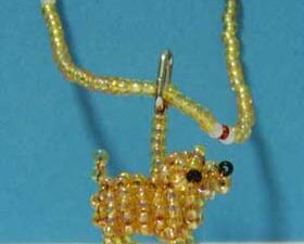 Finished Beadwork Dog Necklace Norfolk Terrier