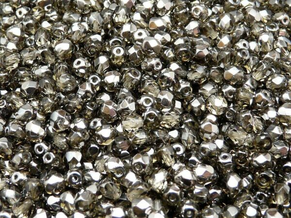 Glass Bead Faceted 4mm Chrome 40pcs