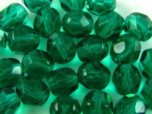 Glass Bead Faceted 8mm Emerald 20pcs