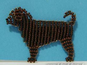 Finished Beadwork Dog Pin Large Spanish Water Dog