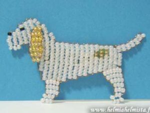 Finished Beadwork Dog Pin large Grand Basset Griffon Vendeen