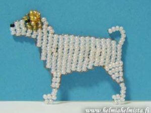 Finished Beadwork Dog Pin large Parson Russell Terrier