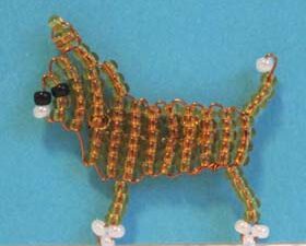 Finished Beadwork Dog Pin small Chihuahua