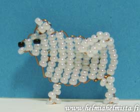 Finished Beadwork Dog Pin small Japanese Spitz