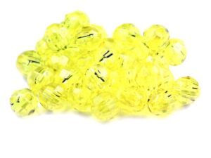 Acrylic Bead Faceted Round 6mm Yellow transparent 60pcs