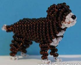 Finished Beadwork Spanish Water Dog