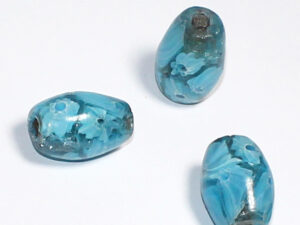 Lampwork Bead Oval ca.24x17mm Light Blue 1pc