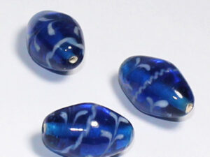Lampwork Bead Oval ca.30x18mm Blue 1pc
