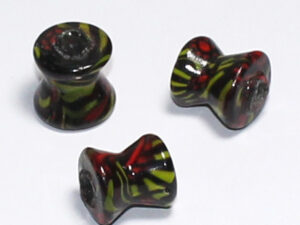 Lampwork Bead Hourglass ca.18mm Dark 1pc