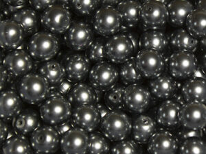Glass Bead Round 8mm Hematite pearl 20pcs