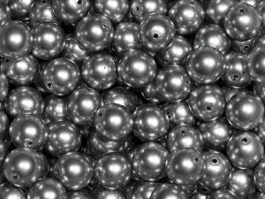 Glass Bead Round 8mm Silver pearl 20pcs