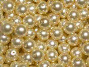 Glass Bead Round 8mm Cream pearl 20pcs