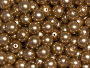 Glass Bead Round 8mm Gold pearl 20pcs