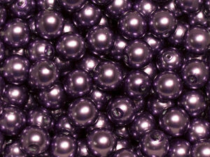 Glass Bead Round 8mm Purple pearl 20pcs