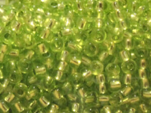 Seed Bead 8/o Lime silver lined inside 50 g