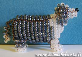 Finished Beadwork Bearded Collie