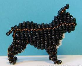 Finished Beadwork French Bulldog brindle