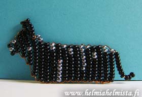Finished Beadwork Dog Pin large Skye Terrier