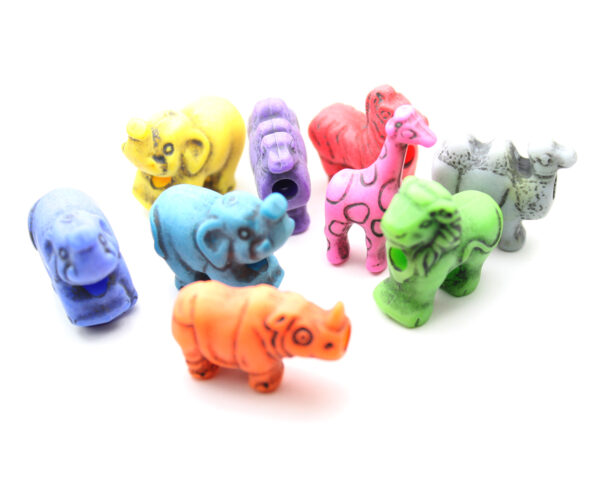 Acrylic Bead Safari Animals 25mm Mix 14pcs
