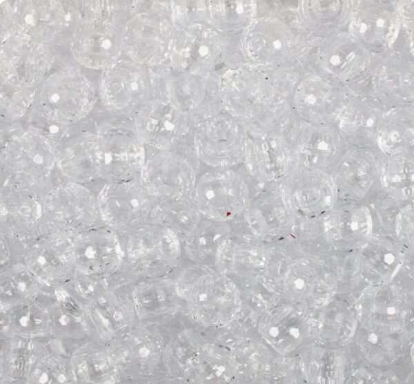 Acrylic Pony Bead 9x6mm Faceted Crystal 200pcs