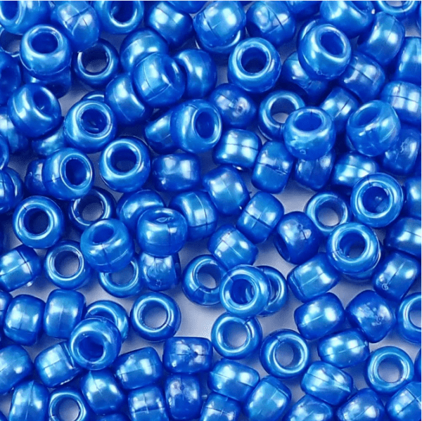 Acrylic Pony Bead 9x6mm Blue Pearl 200pcs