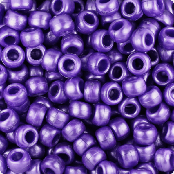 Acrylic Pony Bead 9x6mm Purple Pearl 200pcs