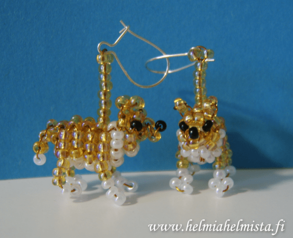 Finished Beadwork Earrings Shetland Sheepdog/Collie