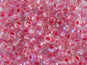 Seed Bead 6/o Raspberry color lined inside 50 g