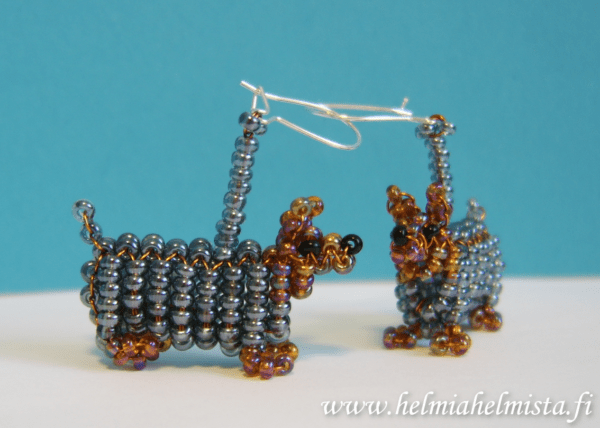 Finished Beadwork Earrings Australian Silky Terrier
