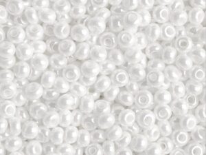 Seed Bead 10/o White opaque lustered 50 g