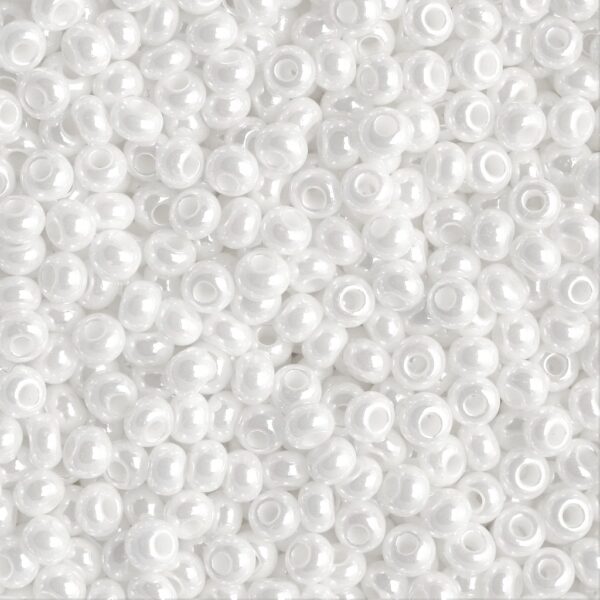 Seed Bead 10/o White opaque lustered 50 g